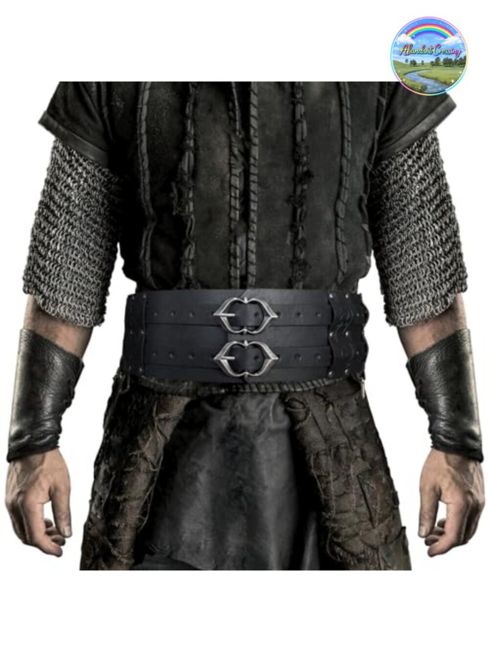 Viking Wide Armor Corset Belt Faux Leather LARP Costume Medieval